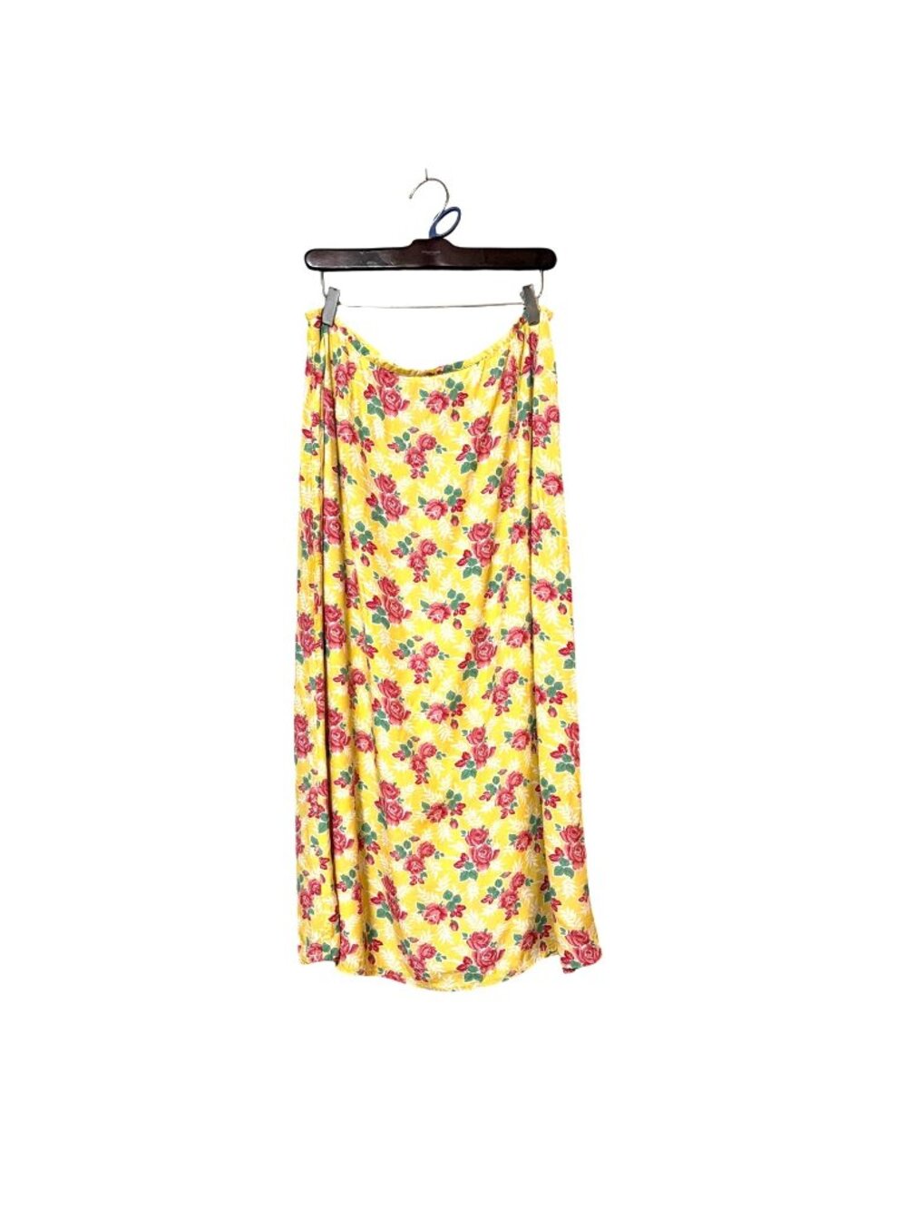 Liz Claiborne Floral Yellow & Red Full-Length Skirt Size 16 Cottage Coquette